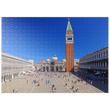 Darstellung des Puzzle Motivs puzzleplate Markusplatz mit Markuskirche und Campanile, Venedig, Italien 500 Puzzle