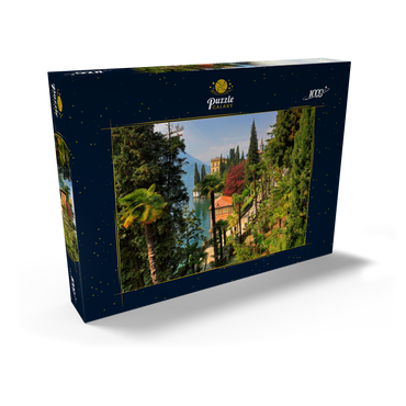 Darstellung des Puzzle Motivs Botanischer Garten der Villa Monastero, Comer See, Italien 1000 Puzzle Schachtel Ansicht2