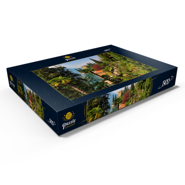 Darstellung des Puzzle Motivs Botanischer Garten der Villa Monastero, Comer See, Italien 500 Puzzle Schachtel Ansicht1