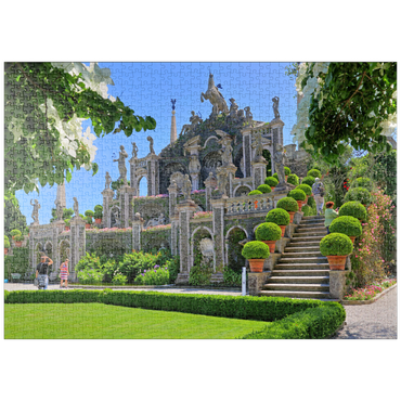 Darstellung des Puzzle Motivs puzzleplate Gartenterrassen im Park des Palazzo Borromeo auf der Isola Bella bei Stresa, Lago Maggiore 1000 Puzzle
