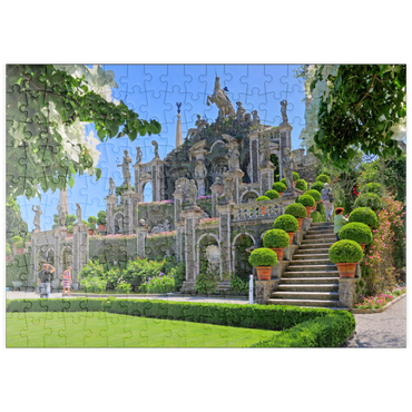 Darstellung des Puzzle Motivs puzzleplate Gartenterrassen im Park des Palazzo Borromeo auf der Isola Bella bei Stresa, Lago Maggiore 200 Puzzle