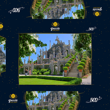 Darstellung des Puzzle Motivs Gartenterrassen im Park des Palazzo Borromeo auf der Isola Bella bei Stresa, Lago Maggiore 500 Puzzle Schachtel 3D Modell