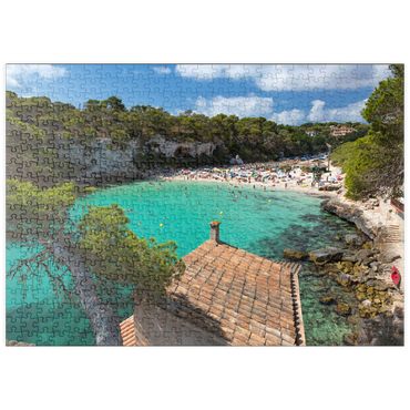 Darstellung des Puzzle Motivs puzzleplate Blick in die Lagune Cala Llombards bei Santanyi, Mallorca 500 Puzzle