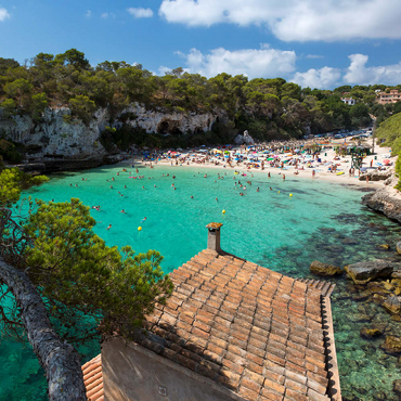 Darstellung des Puzzle Motivs Blick in die Lagune Cala Llombards bei Santanyi, Mallorca 500 Puzzle 3D Modell