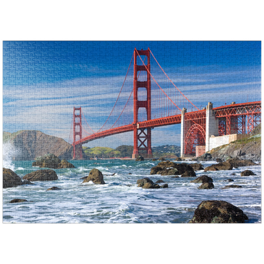 Darstellung des Puzzle Motivs puzzleplate San Francisco Bay und Golden Gate Bridge, San Francisco, Kalifornien, USA 1000 Puzzle