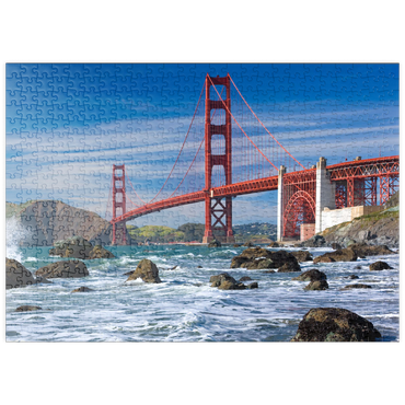Darstellung des Puzzle Motivs puzzleplate San Francisco Bay und Golden Gate Bridge, San Francisco, Kalifornien, USA 500 Puzzle