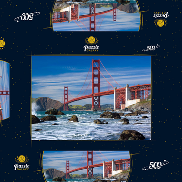 Darstellung des Puzzle Motivs San Francisco Bay und Golden Gate Bridge, San Francisco, Kalifornien, USA 500 Puzzle Schachtel 3D Modell