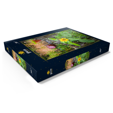 Darstellung des Puzzle Motivs Bauerngarten am Forsthaus Adlgaß in Inzell, Oberbayern 200 Puzzle Schachtel Ansicht1