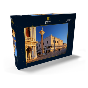 Darstellung des Puzzle Motivs Biblioteca Nationale Marciana, Piazzetta und Dogenpalast, Venedig, Italien 500 Puzzle Schachtel Ansicht2
