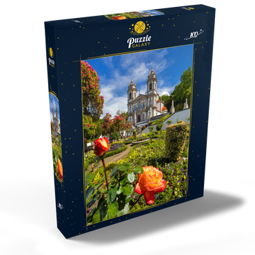 Darstellung des Puzzle Motivs Wallfahrtskirche Bom Jesus do Monte bei Braga, Region Norte, Portugal 100 Puzzle Schachtel Ansicht2