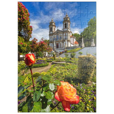 Darstellung des Puzzle Motivs puzzleplate Wallfahrtskirche Bom Jesus do Monte bei Braga, Region Norte, Portugal 100 Puzzle