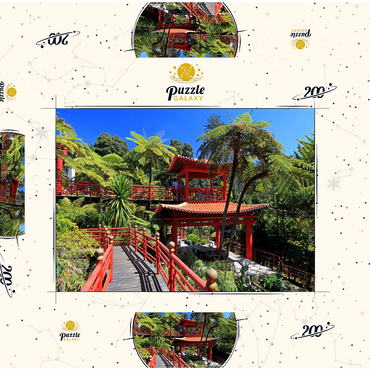 Darstellung des Puzzle Motivs Japanischer Pavillon, Insel Madeira, Portugal 200 Puzzle Schachtel 3D Modell