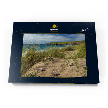 Darstellung des Puzzle Motivs Dünen am Strand von Holywell Bay bei Newquay, Nordküste, Cornwall 500 Puzzle Schachtel Ansicht3