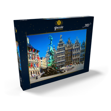 Darstellung des Puzzle Motivs Grote Markt mit Zunfthäuser und Brabobrunnen, Antwerpen, Belgien 200 Puzzle Schachtel Ansicht2