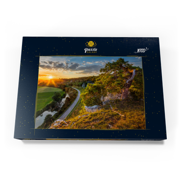 Darstellung des Puzzle Motivs Felsenformation zwölf Apostel im Altmühltal bei Solnhofen 1000 Puzzle Schachtel Ansicht3