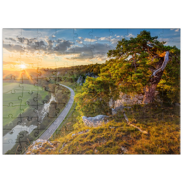 Darstellung des Puzzle Motivs puzzleplate Felsenformation zwölf Apostel im Altmühltal bei Solnhofen 100 Puzzle