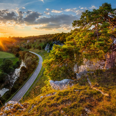 Darstellung des Puzzle Motivs Felsenformation zwölf Apostel im Altmühltal bei Solnhofen 100 Puzzle 3D Modell