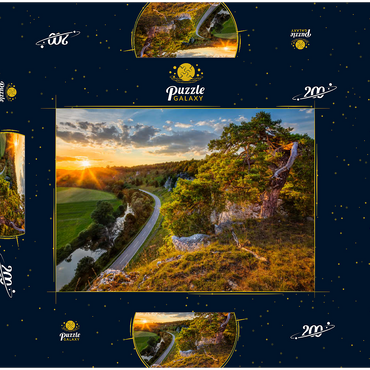 Darstellung des Puzzle Motivs Felsenformation zwölf Apostel im Altmühltal bei Solnhofen 200 Puzzle Schachtel 3D Modell