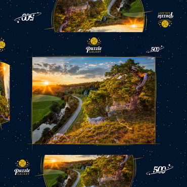 Darstellung des Puzzle Motivs Felsenformation zwölf Apostel im Altmühltal bei Solnhofen 500 Puzzle Schachtel 3D Modell