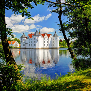 Darstellung des Puzzle Motivs Wasserschloss Glücksburg in Glücksburg 1000 Puzzle 3D Modell