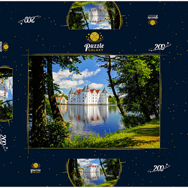 Darstellung des Puzzle Motivs Wasserschloss Glücksburg in Glücksburg 200 Puzzle Schachtel 3D Modell