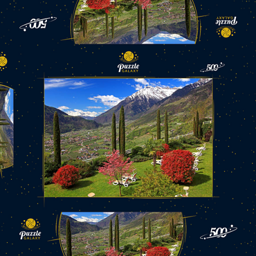 Darstellung des Puzzle Motivs Dorf Tirol, Provinz Bozen, Trentino-Südtirol, Italien 500 Puzzle Schachtel 3D Modell