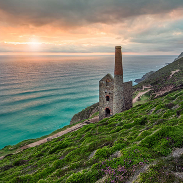 Darstellung des Puzzle Motivs Ehemalige Zinnmine, Wheal Coates Mine bei St Agnes, Nordküste, Cornwall 100 Puzzle 3D Modell