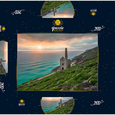 Darstellung des Puzzle Motivs Ehemalige Zinnmine, Wheal Coates Mine bei St Agnes, Nordküste, Cornwall 200 Puzzle Schachtel 3D Modell