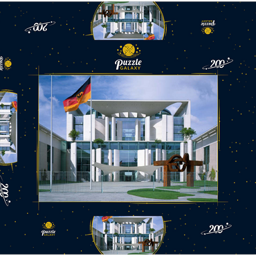 Darstellung des Puzzle Motivs Bundeskanzleramt, Berlin Mitte, Deutschland 200 Puzzle Schachtel 3D Modell