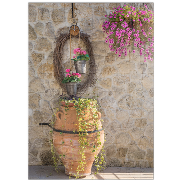 Darstellung des Puzzle Motivs puzzleplate Amphore mit Blumen 100 Puzzle