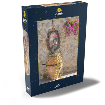 Darstellung des Puzzle Motivs Amphore mit Blumen 500 Puzzle Schachtel Ansicht2