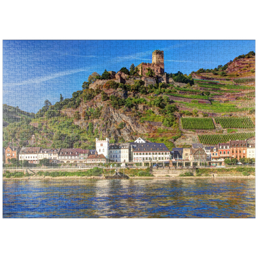 Darstellung des Puzzle Motivs puzzleplate Blick über den Rhein mit Burg Gutenfels in Kaub, Rheintal 1000 Puzzle