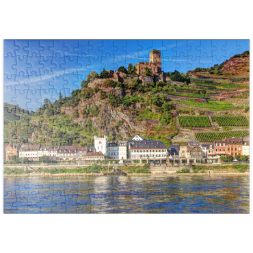 Darstellung des Puzzle Motivs puzzleplate Blick über den Rhein mit Burg Gutenfels in Kaub, Rheintal 200 Puzzle