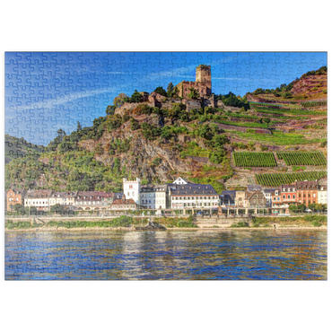 Darstellung des Puzzle Motivs puzzleplate Blick über den Rhein mit Burg Gutenfels in Kaub, Rheintal 500 Puzzle