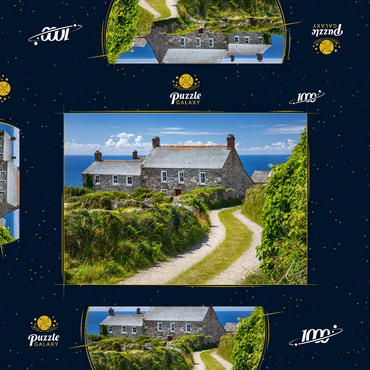 Darstellung des Puzzle Motivs Weg zu einem Farmhaus am Cape Cornwall, Penwith Peninsula, Cornwall 1000 Puzzle Schachtel 3D Modell