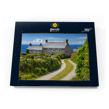 Darstellung des Puzzle Motivs Weg zu einem Farmhaus am Cape Cornwall, Penwith Peninsula, Cornwall 200 Puzzle Schachtel Ansicht3