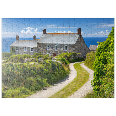 Darstellung des Puzzle Motivs puzzleplate Weg zu einem Farmhaus am Cape Cornwall, Penwith Peninsula, Cornwall 200 Puzzle