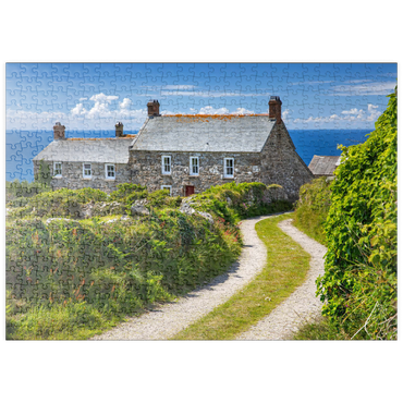 Darstellung des Puzzle Motivs puzzleplate Weg zu einem Farmhaus am Cape Cornwall, Penwith Peninsula, Cornwall 500 Puzzle