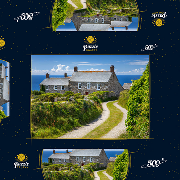 Darstellung des Puzzle Motivs Weg zu einem Farmhaus am Cape Cornwall, Penwith Peninsula, Cornwall 500 Puzzle Schachtel 3D Modell