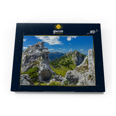 Darstellung des Puzzle Motivs Landschaft am Teufelstättkopf (1758m) 100 Puzzle Schachtel Ansicht3