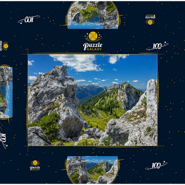 Darstellung des Puzzle Motivs Landschaft am Teufelstättkopf (1758m) 100 Puzzle Schachtel 3D Modell