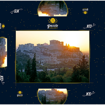 Darstellung des Puzzle Motivs Akropolis in Athen, Griechenland 100 Puzzle Schachtel 3D Modell