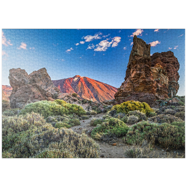 Darstellung des Puzzle Motivs puzzleplate Pico del Teide (3718m) in der Caldera de las Canadas, Teneriffa 1000 Puzzle