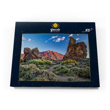 Darstellung des Puzzle Motivs Pico del Teide (3718m) in der Caldera de las Canadas, Teneriffa 100 Puzzle Schachtel Ansicht3
