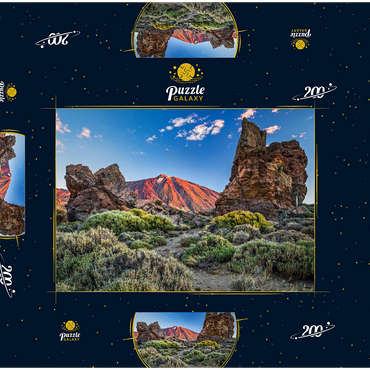 Darstellung des Puzzle Motivs Pico del Teide (3718m) in der Caldera de las Canadas, Teneriffa 200 Puzzle Schachtel 3D Modell