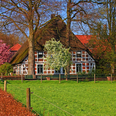 Darstellung des Puzzle Motivs Bauernhaus in Sauensiek, Niedersachsen, Deutschland 200 Puzzle 3D Modell