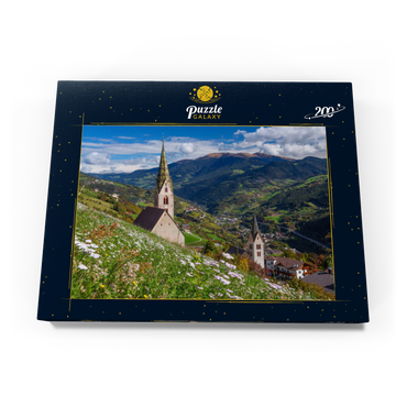 Darstellung des Puzzle Motivs Villanders gegen Klausen und Kloster Säben, Provinz Bozen, Trentino-Südtirol 200 Puzzle Schachtel Ansicht3