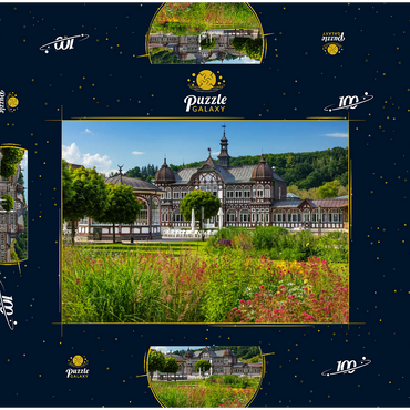 Darstellung des Puzzle Motivs Kuranlagen im Soleheilbad Bad Salzungen, Rhön 100 Puzzle Schachtel 3D Modell