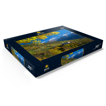 Darstellung des Puzzle Motivs Churburg gegen Stilfser Joch Nationalpark, Schluderns, Vinschgau, Trentino-Südtirol 200 Puzzle Schachtel Ansicht1