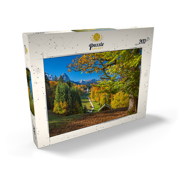 Darstellung des Puzzle Motivs Wamberg (996m), Kirche St. Anna (1721) gegen Daniel (2340m), Garmisch-Partenkirchen, Oberbayern 200 Puzzle Schachtel Ansicht2
